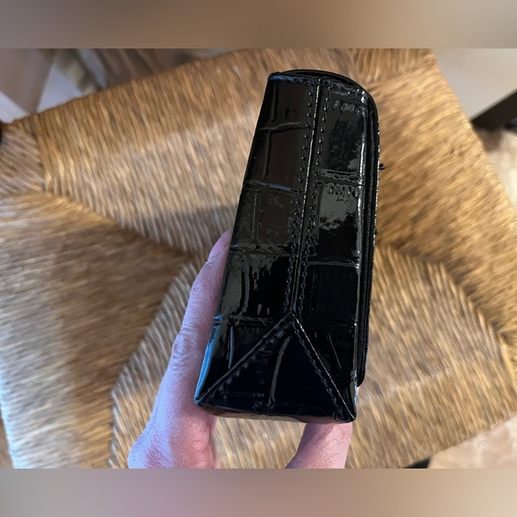 Ralph Lauren Patent Mock Croc Clutch Bag with Mirror and gold logo - Picture 5 of 12